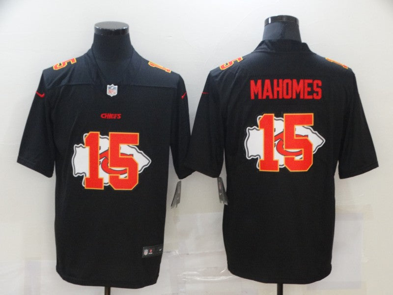 Men's Kansas City Chiefs Patrick Mahomes #15 Black Alternate Player Game Jersey1