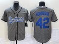 Men's Los Angeles Dodgers Jackie Robinson Gray Game Jersey Joint Edition