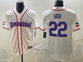 Men's Dominican Republic Baseball Juan Soto #22 White 2026 World Baseball Classic Stadium Jersey