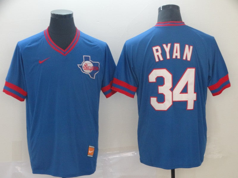Men's Texas Rangers Nolan Ryan #34 Blue Player Jersey1
