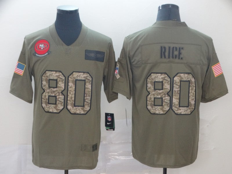 Men's San Francisco 49ers Jerry Rice #80 Brown Alternate Game Jersey1