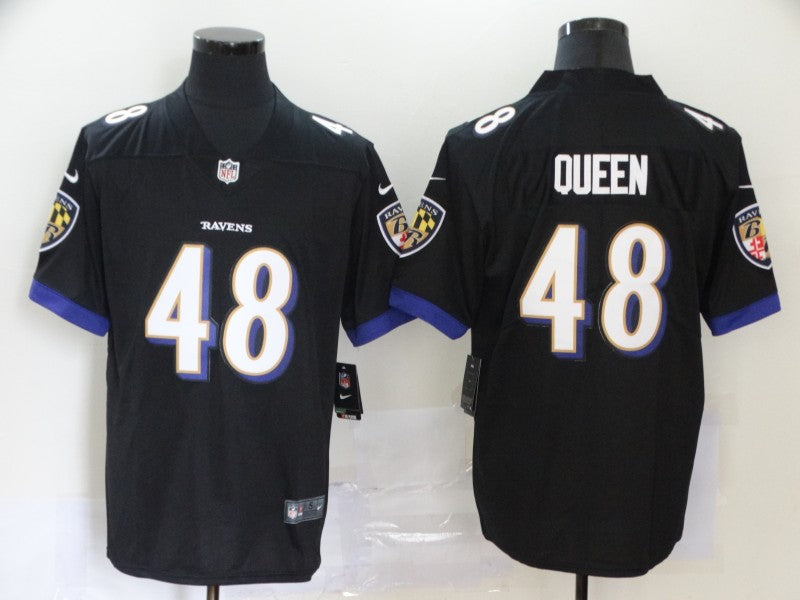 Men's Baltimore Ravens Patrick Queen #48 Black Game Jersey1