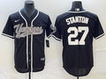 Men's New York Yankees Giancarlo Stanton #27 Black Player Jersey1 Joint Edition