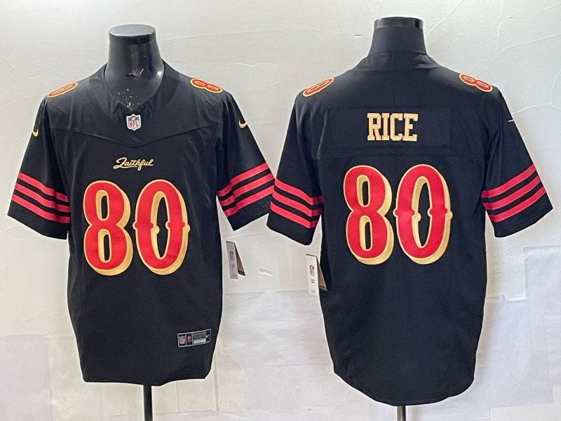 Men's San Francisco 49ers Jerry Rice #80 Black 2025 Rivalries Collection Limited Jersey