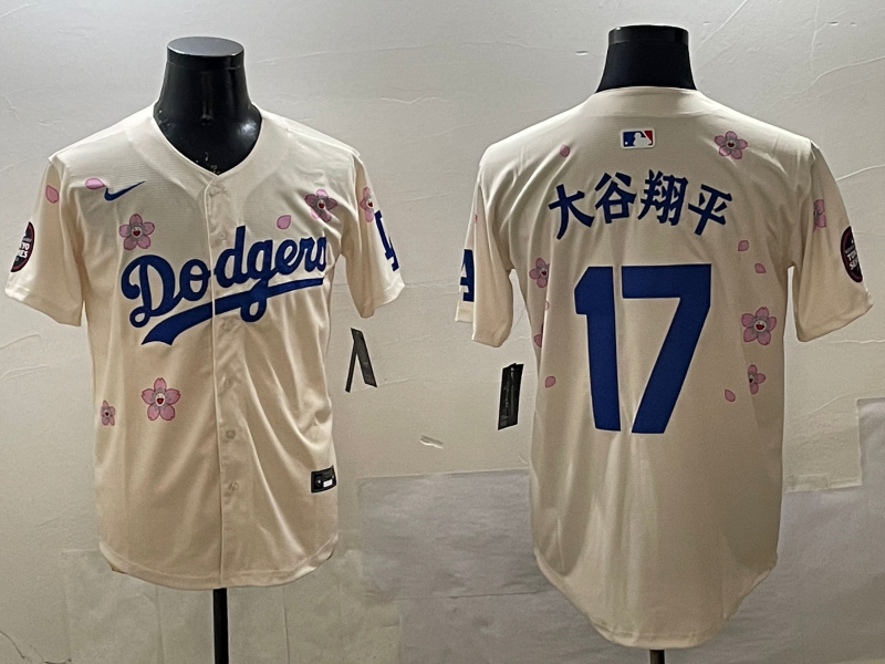 Men's Los Angeles Dodgers Shohei Ohtani Cream Alternate Replica Player Jersey1