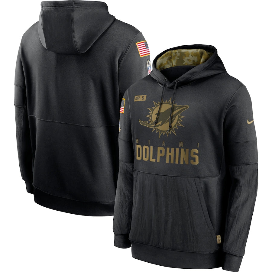 Men's Miami Dolphins  2020 Salute to Service Hoodie1 Black