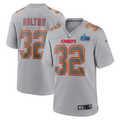 Men's Kansas City Chiefs Bolton  Gray Super Bowl LVII Patch Atmosphere Fashion Game Jersey