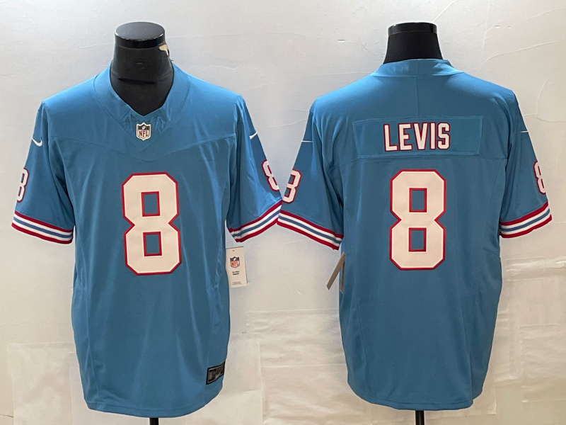 Men's Tennessee Titans Will Levis Light Blue Oilers Throwback Legend Player Jersey