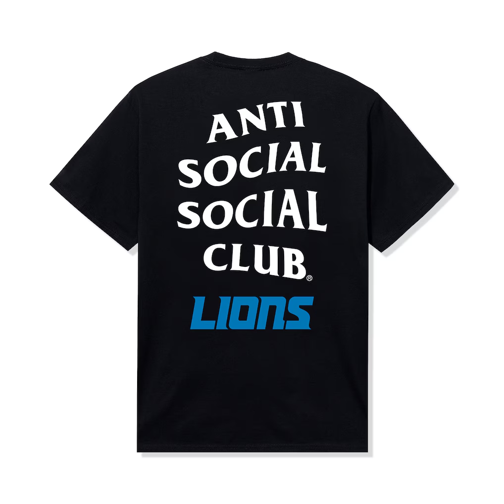 Detroit Lions AntiSocialSocialClub x  Black Team T-Shirt