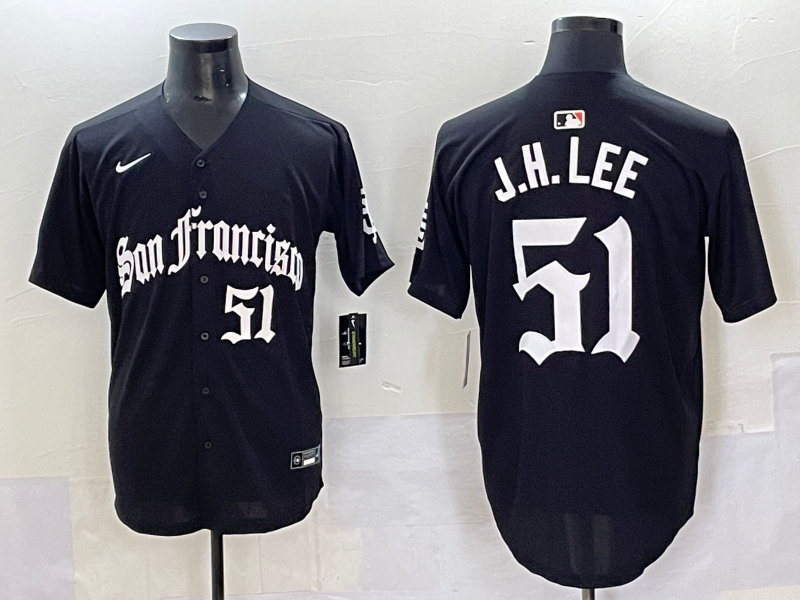 Men's San Francisco Giants Jung Hoo Lee #51 Black Game Player Jersey
