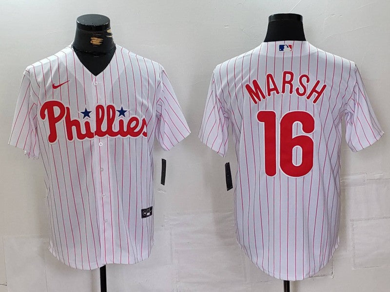 Men's Philadelphia Phillies Brandon Marsh White Replica Player Jersey