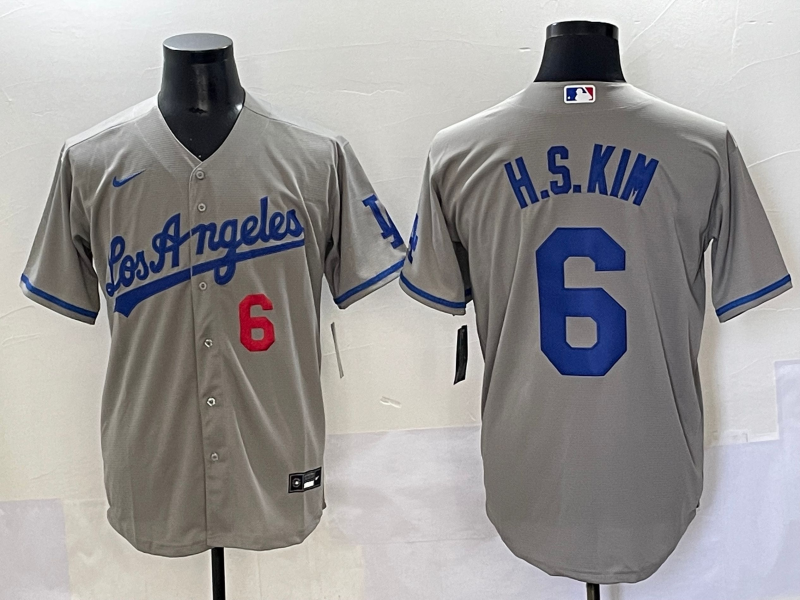 Men's Los Angeles Dodgers Hyeseong Kim Gray Replica Player Jersey