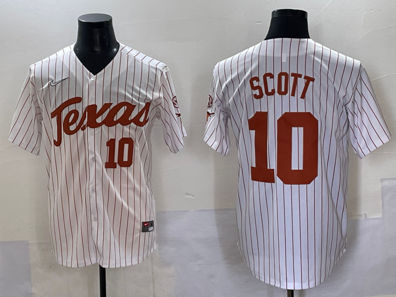 Men's Texas Longhorns Mia Scott White Replica Player Jersey