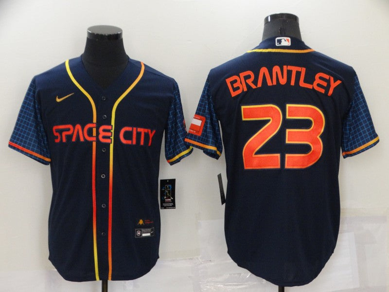 Men's Houston Astros Michael Brantley Navy Space City Jersey