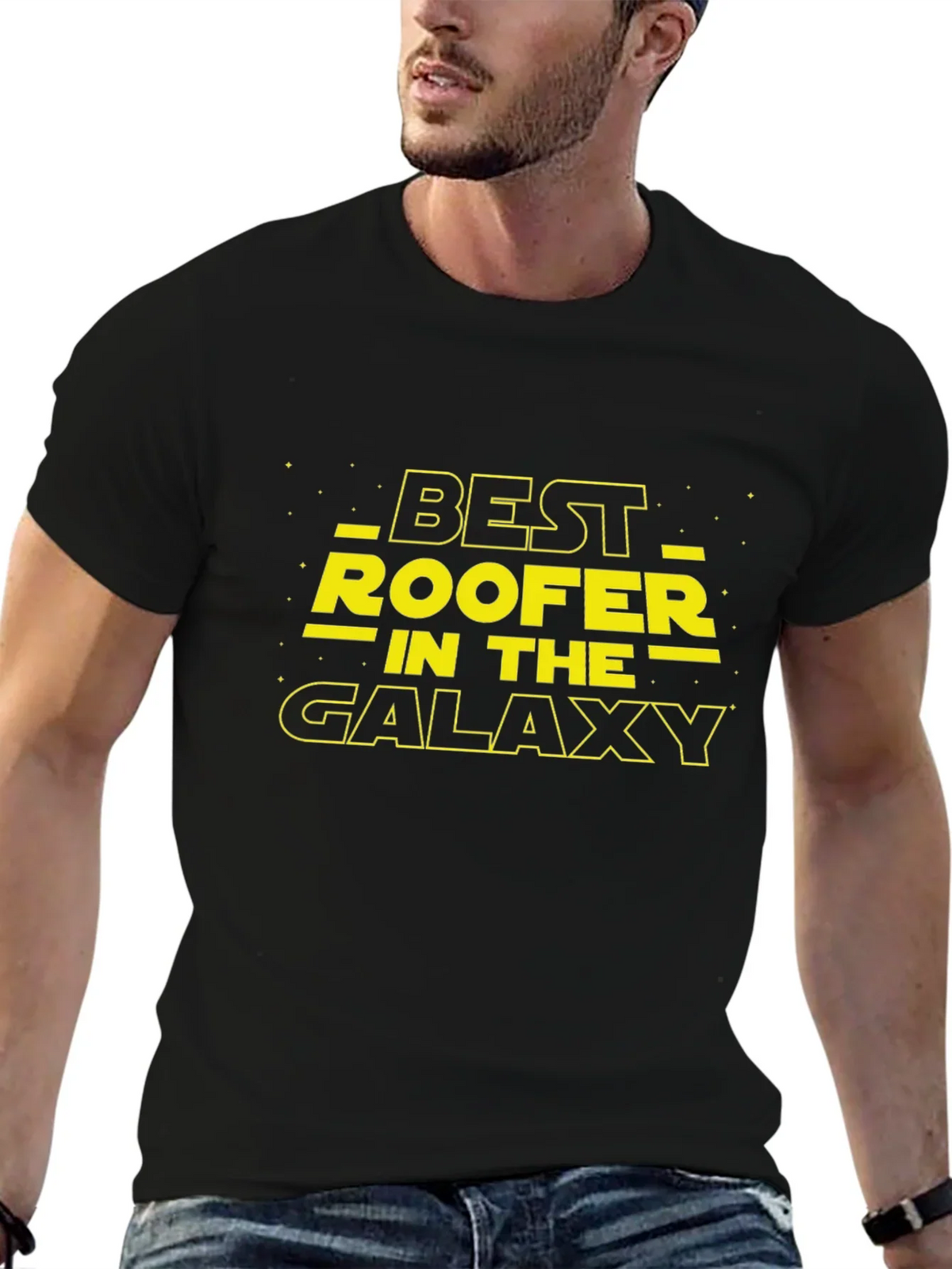 Best Roofer in the Galaxy Black T-Shirt