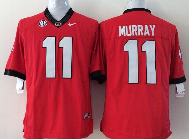Men's Georgia Bulldogs Aaron Murray Red Player Game Jersey