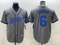 Men's Los Angeles Dodgers Trea Turner  Gray Alternate Replica Team Jersey1