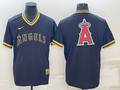 Men's Los Angeles Angels Black Alternate Replica Team Jersey1