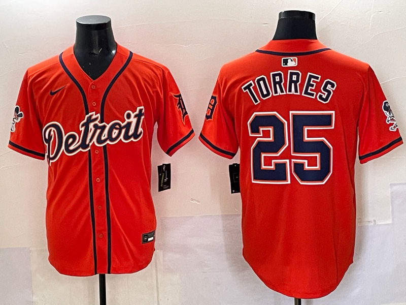 Men's Detroit Tigers Gleyber Torres Orange Limited Player Jersey