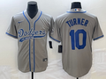 Men's Los Angeles Dodgers Justin Turner Gray Player Jersey Joint Edition