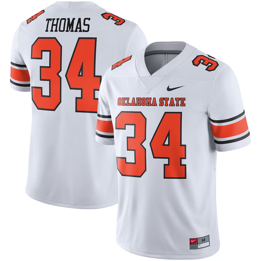Men's Oklahoma State Cowboys Thurman Thomas White Player Jersey