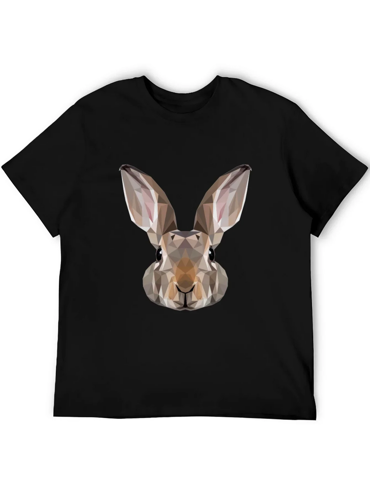 Geometric Rabbit Graphic Tee - Mens Black T-Shirt