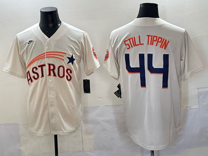 Men's Houston Astros Still Tippin White Replica Player Jersey