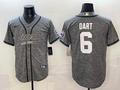 Men's New York Giants Jaxson Dart #6 Grey Game Jersey