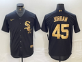 Men's Chicago White Sox Michael Jordan #45 Black Replica Team Jersey1