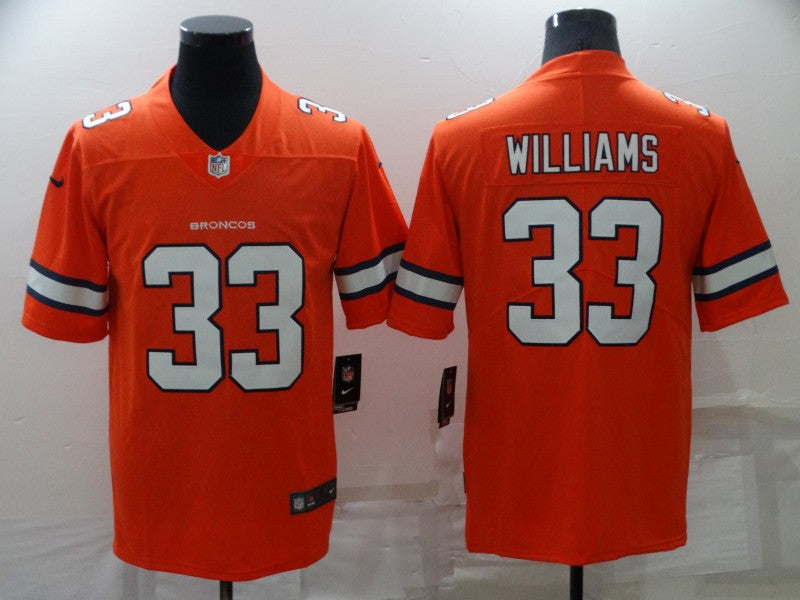 Men's Denver Broncos Javonte Williams Orange Game Player Jersey