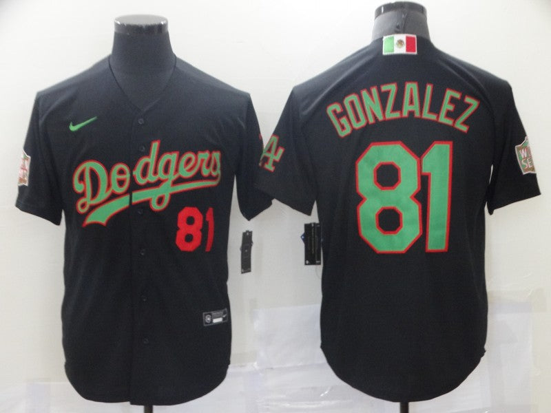 Men's Los Angeles Dodgers Victor Gonzalez Black Replica Baseball Jersey