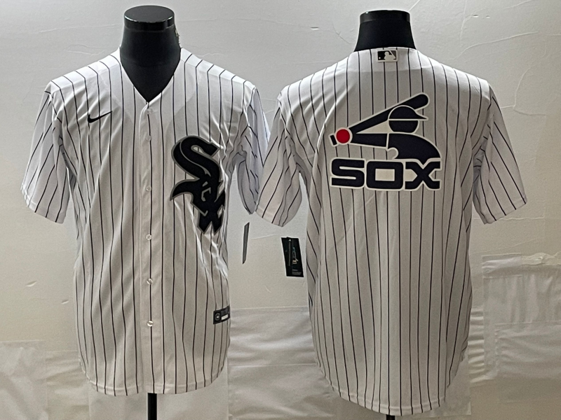 Men's Chicago White Sox White Home Replica Player Jersey1