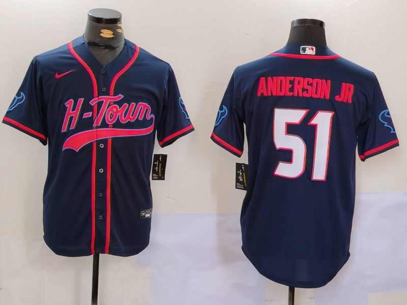 Men's Houston Texans Will Anderson Jr. Navy Game Player Jersey