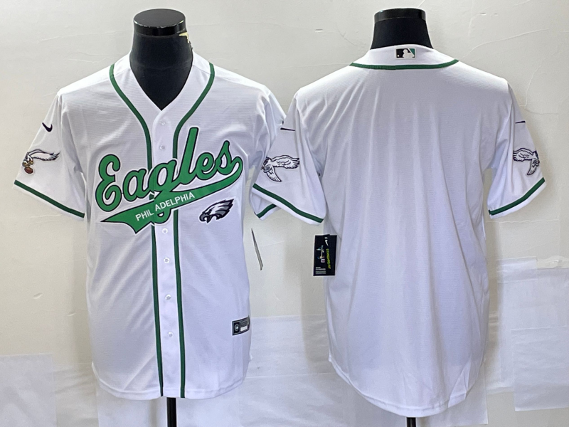 Men's Philadelphia Eagles White Blank Jersey1