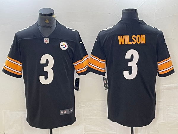 Men's Pittsburgh Steelers Russell Wilson Black Game Jersey