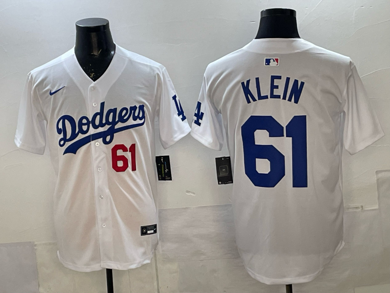 Men's Los Angeles Dodgers Rylan Klein White Home Limited Player Jersey