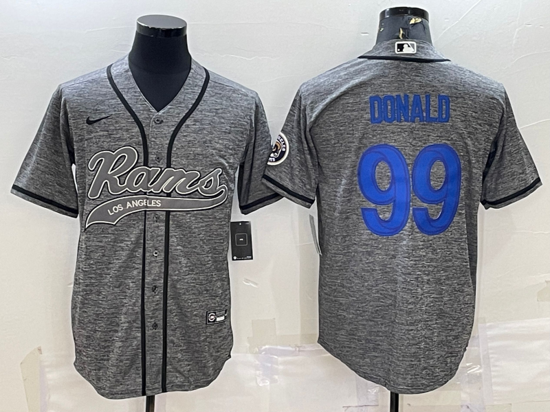 Men's Los Angeles Rams Aaron Donald Gray Game Jersey Joint Edition