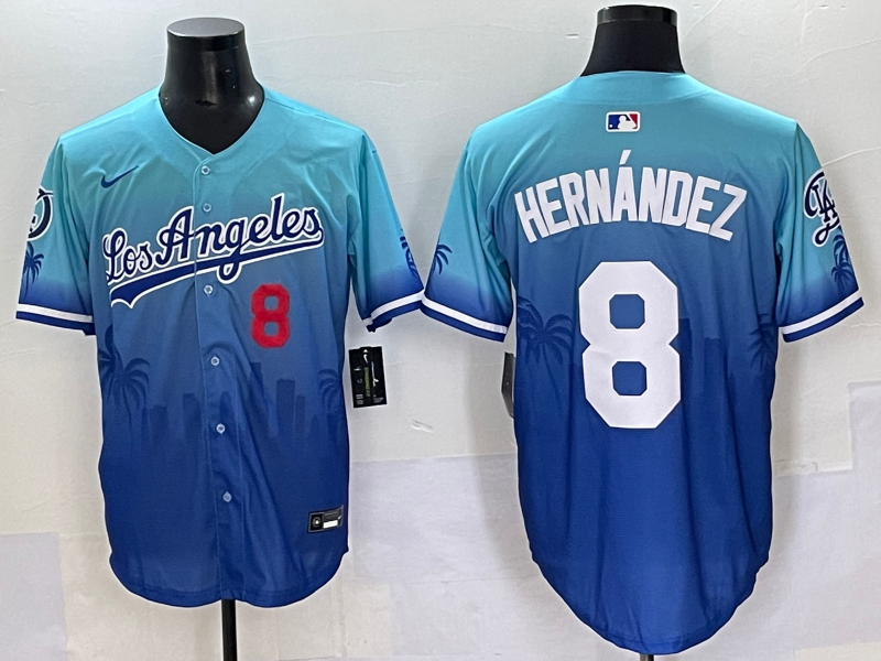 Men's Los Angeles Dodgers Enrique Hernandez #8 Blue Game Player Jersey