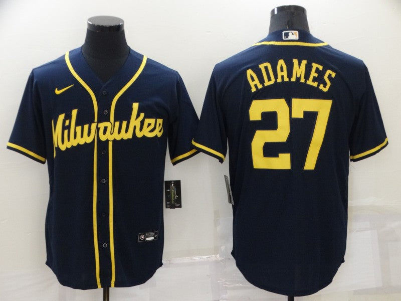 Men's Milwaukee Brewers Willy Adames Navy Player Jersey
