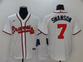 Men's Atlanta Braves Dansby Swanson White Replica Player Jersey