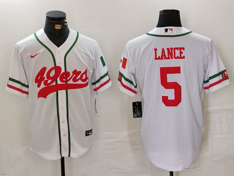 Men's San Francisco 49ers Trey Lance White Game Player Jersey