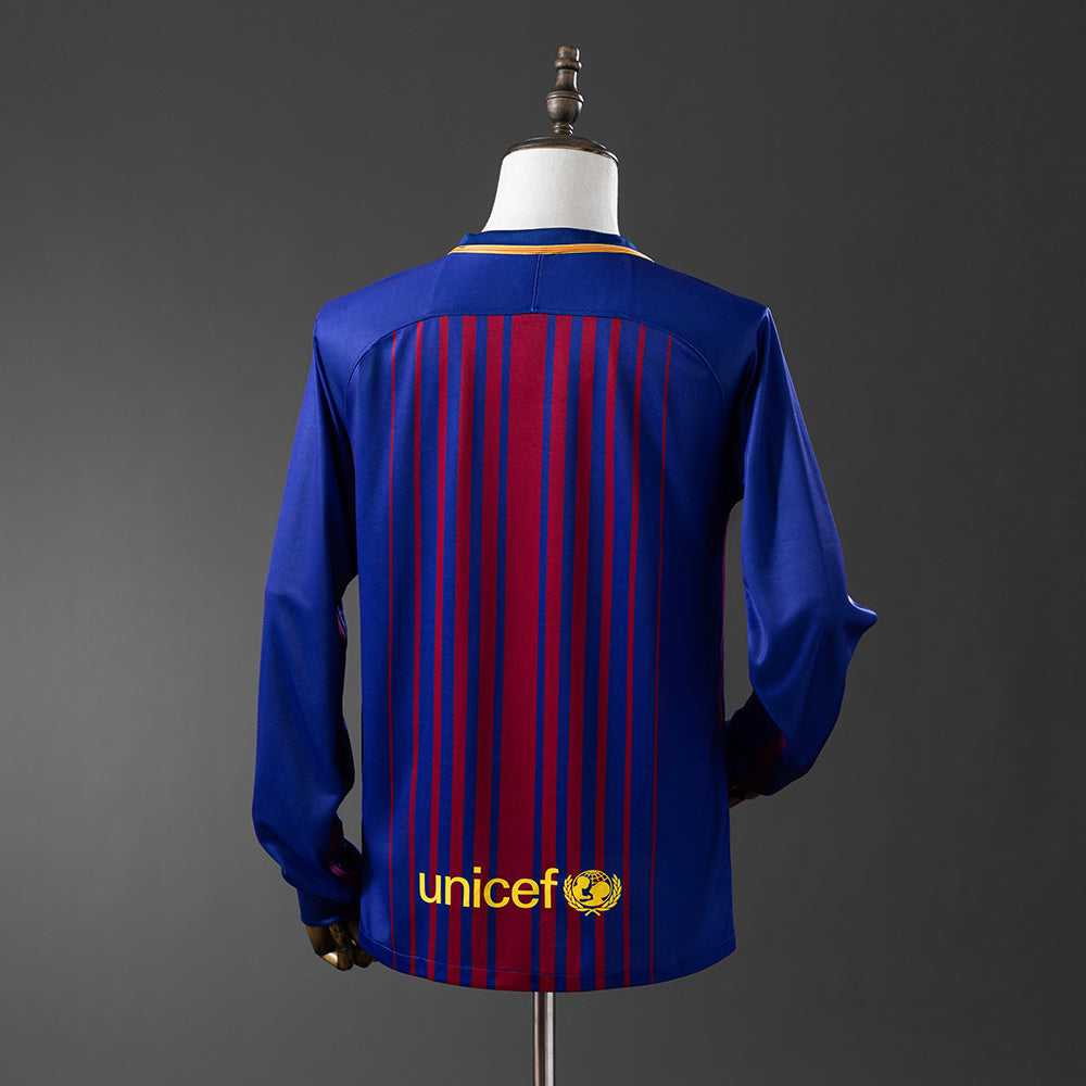 Barcelona 17/18 Home Long Sleeve Retro Jersey