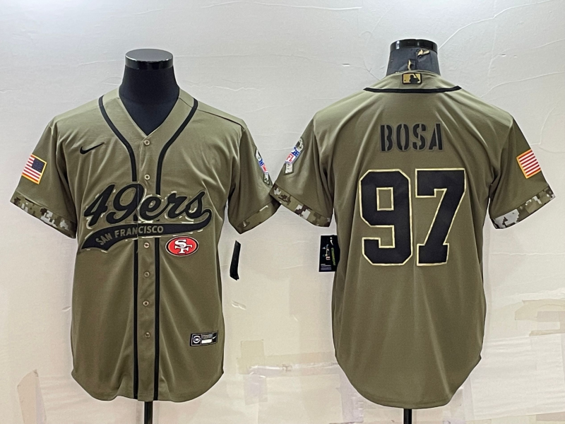 Men's San Francisco 49ers Nick Bosa Olive 2022 Salute To Service Retired Player Limited Jersey Joint Edition