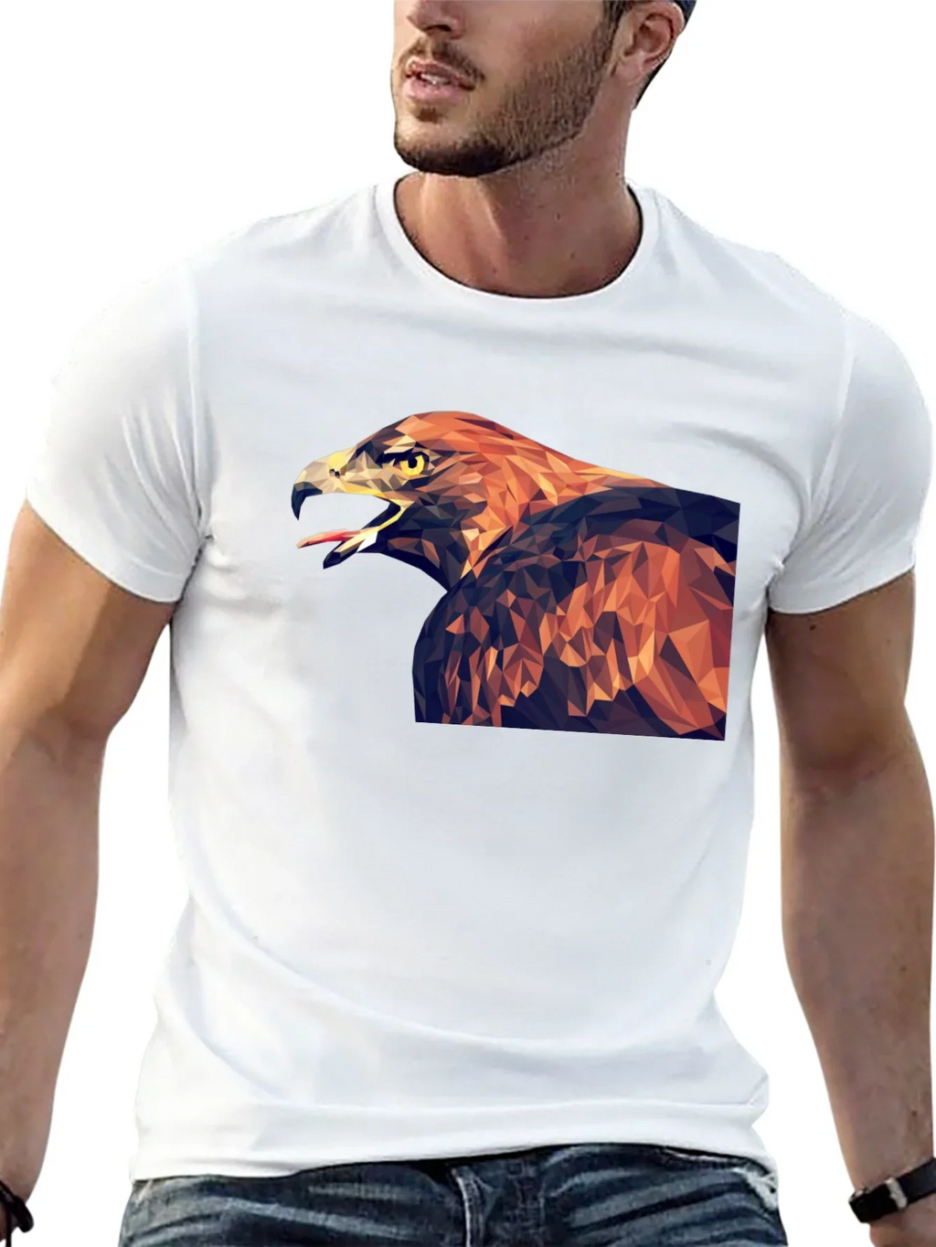 Geometric Eagle Graphic T-Shirt