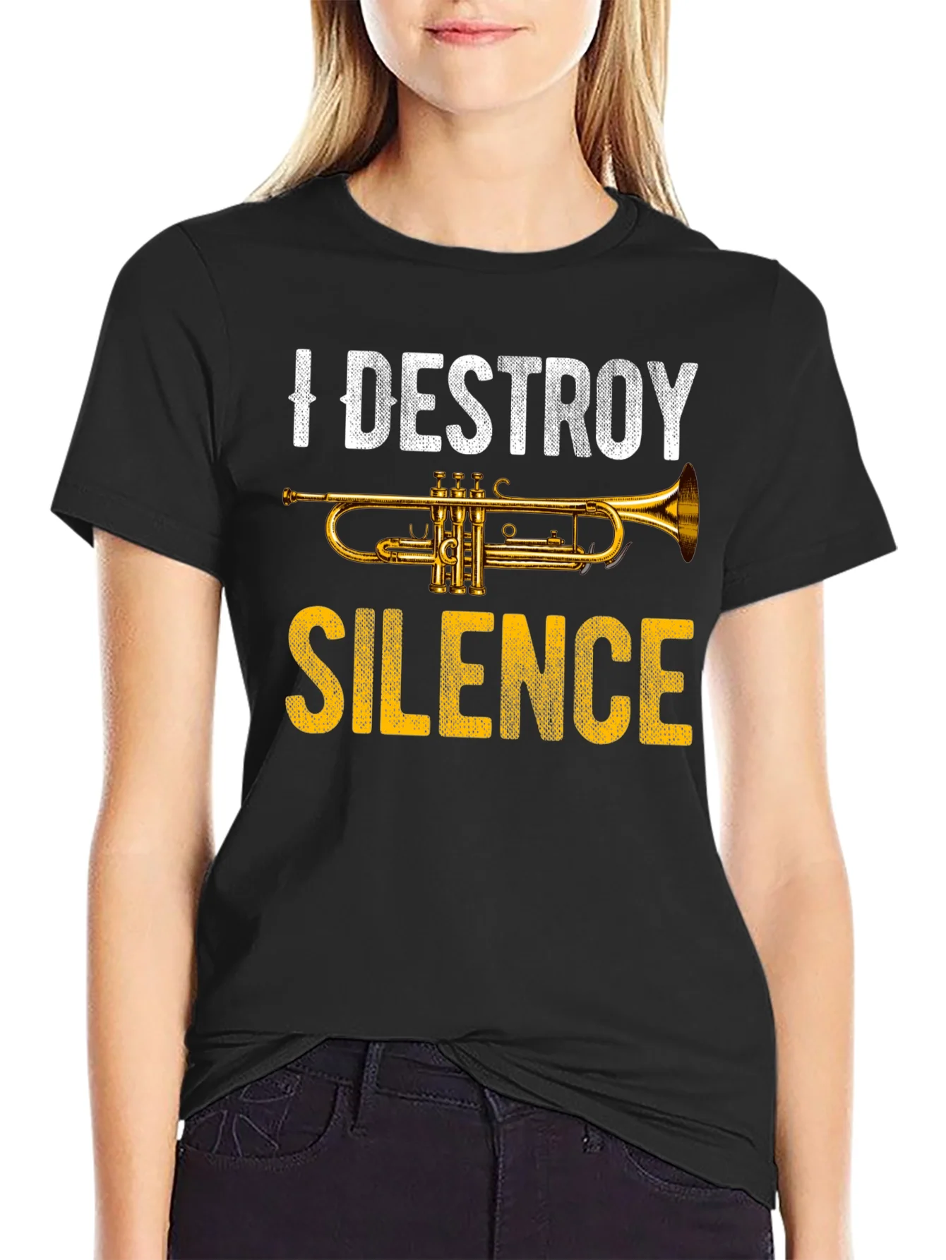 I Destroy Silence Trumpet Graphic Tee - Music Lover