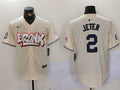 Men's New York Yankees Derek Jeter #2 Cream Limited Player Jersey1