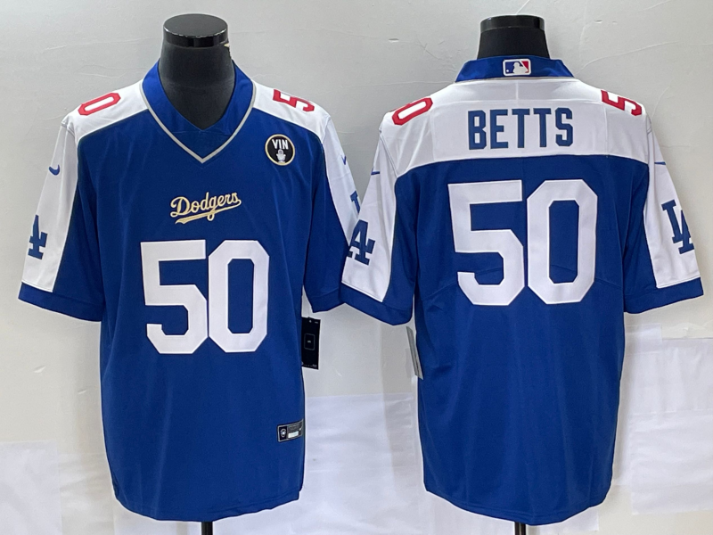 Men's Los Angeles Dodgers Mookie Betts Blue Alternate Player Jersey