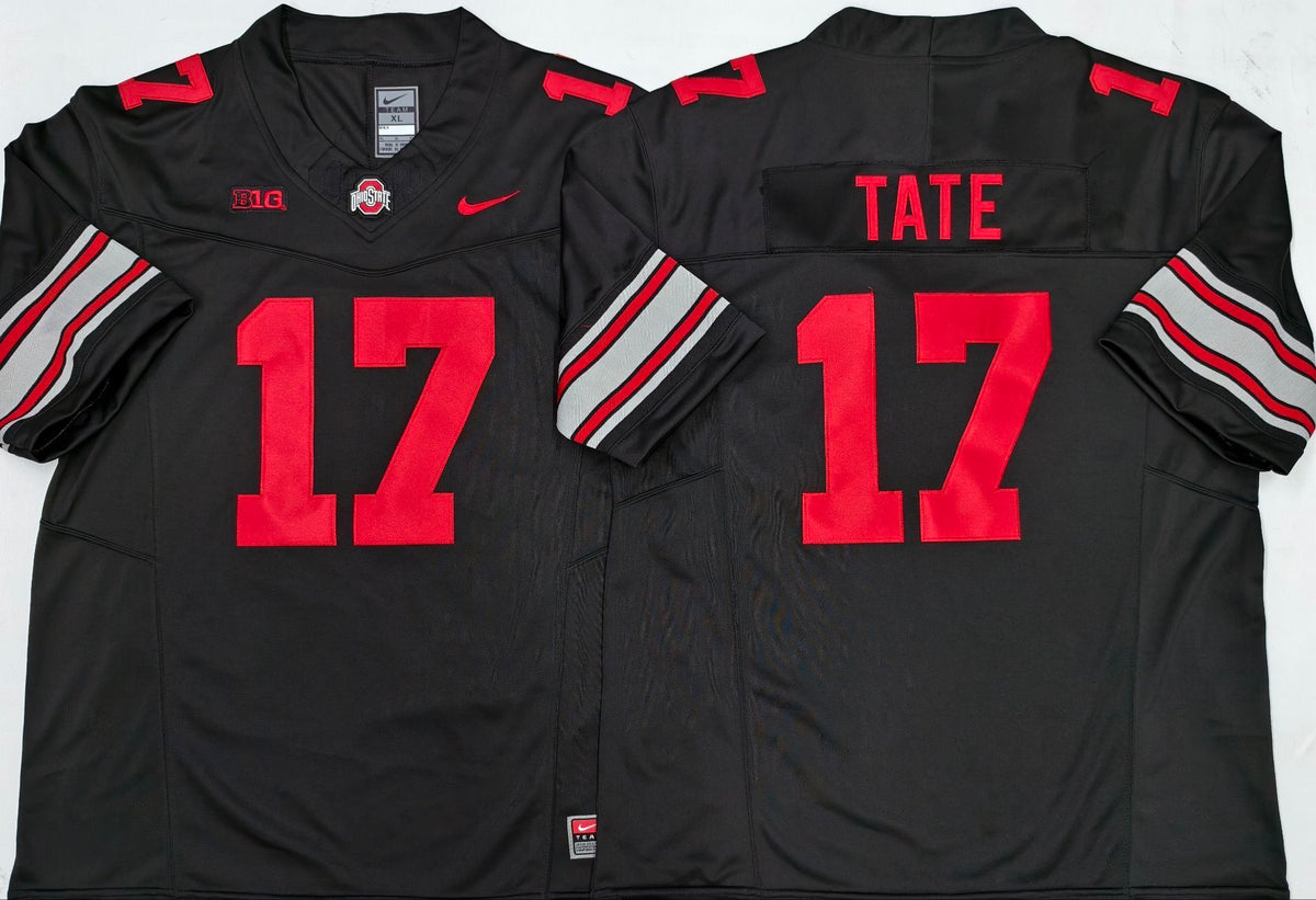 Men's Ohio State Buckeyes Carnell Tate #17 Black Player Jersey