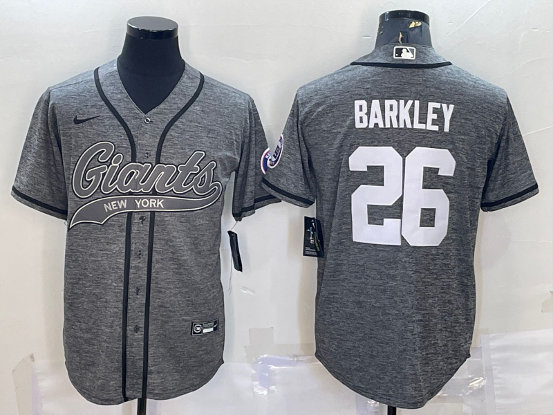 Men's New York Giants Saquon Barkley Gray Game Jersey Joint Edition