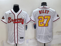 Men's Atlanta Braves Austin Riley White Champion Edition Stitched Jersey